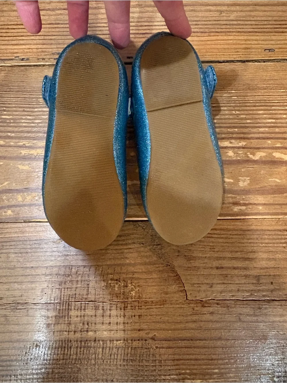 Toddler Glitter Blue Mary Jane Dress Shoes with Snowflake Accent